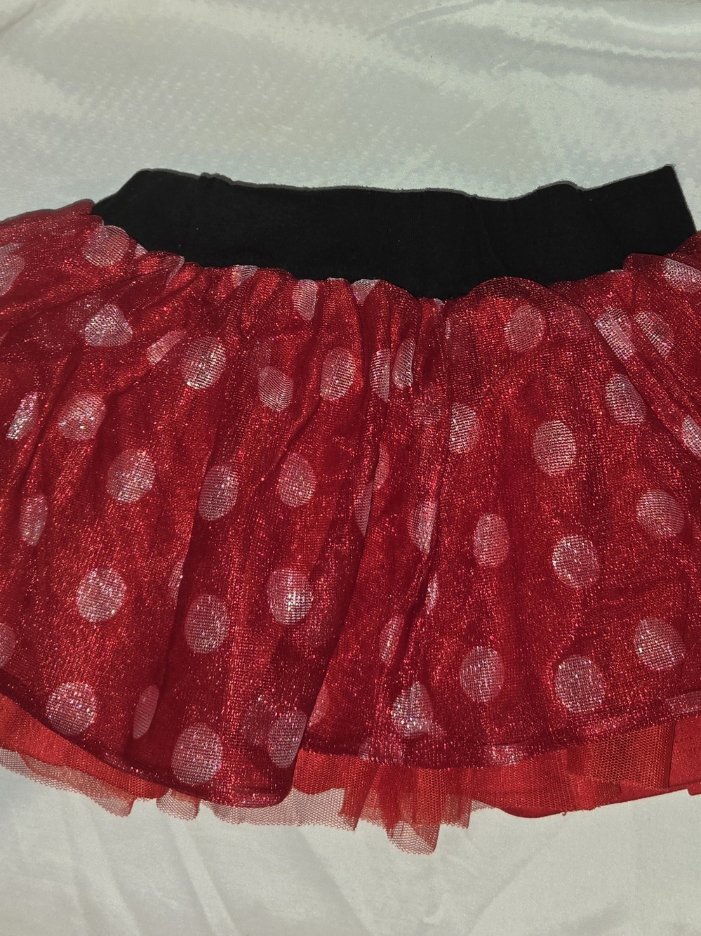 Disney Minnie Red Polka Dot Circle Skirt with Black Waistband SZ 4T